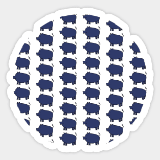 Blue Pig Pattern Sticker